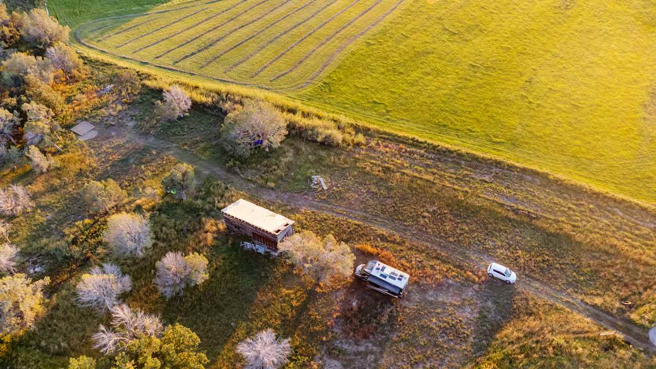 Overhead view of sites