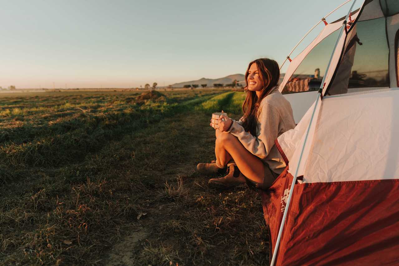 Taking in the views while enjoying a warm cup of tea
