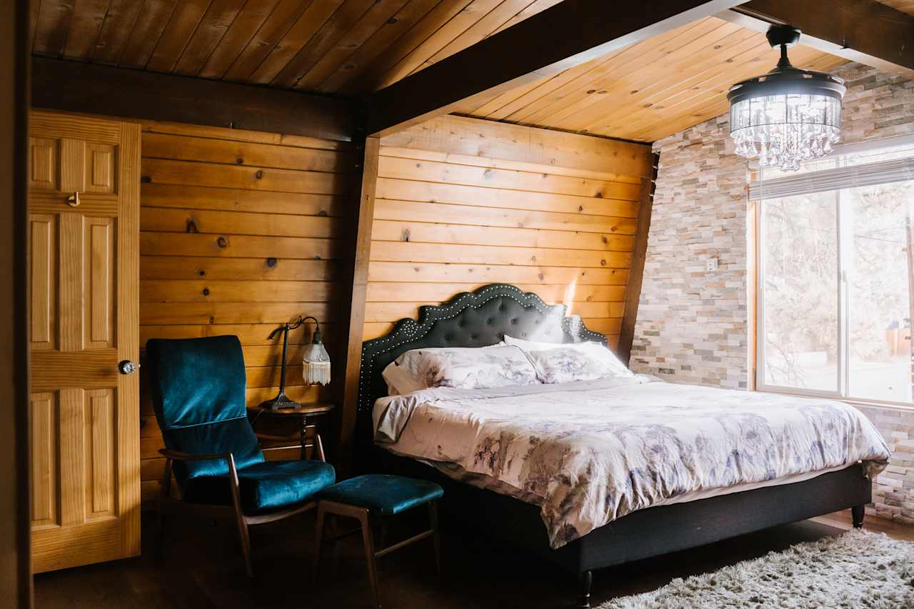 the spacious master bedroom with ensuite bathroom