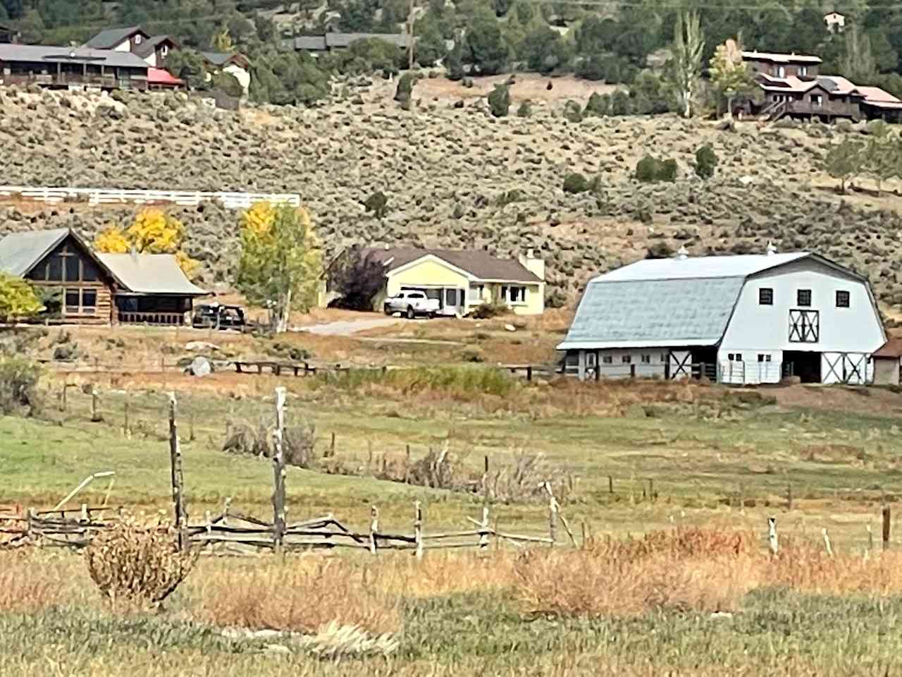 Mountain View Cabin on the left, Our house in the middle and my barn.