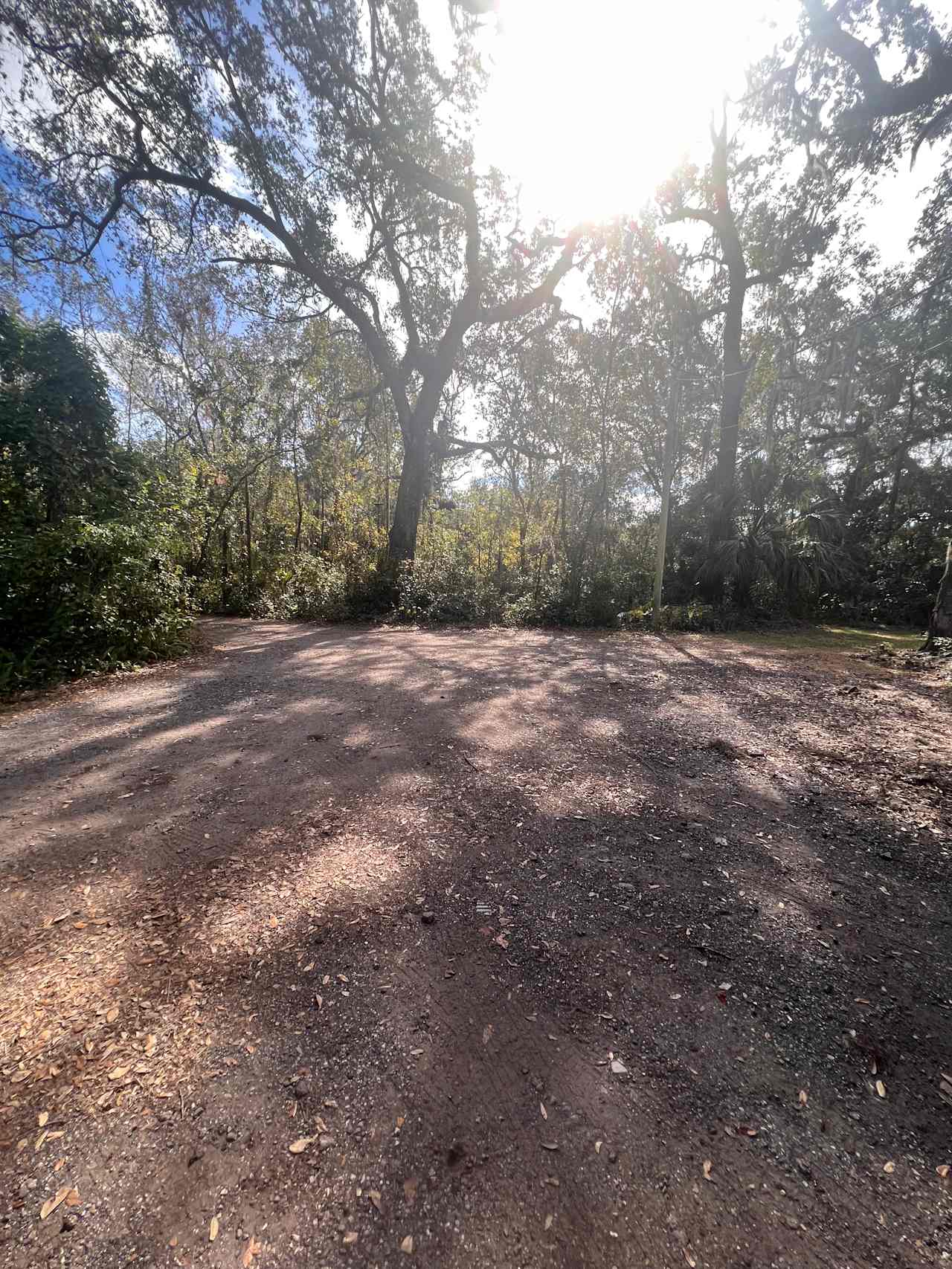 This is a gravel area where you could park 