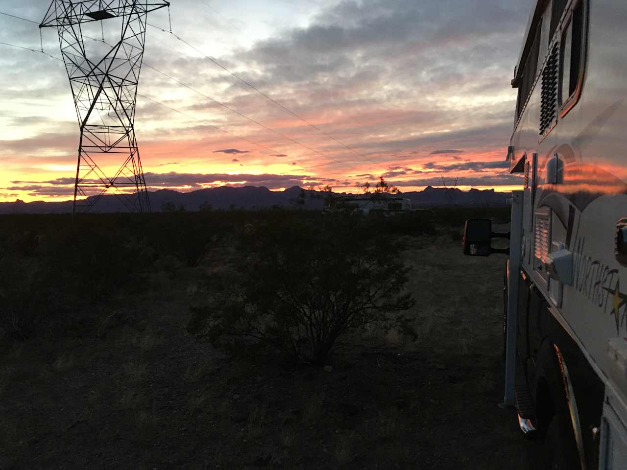 Sunset from the back of our site.