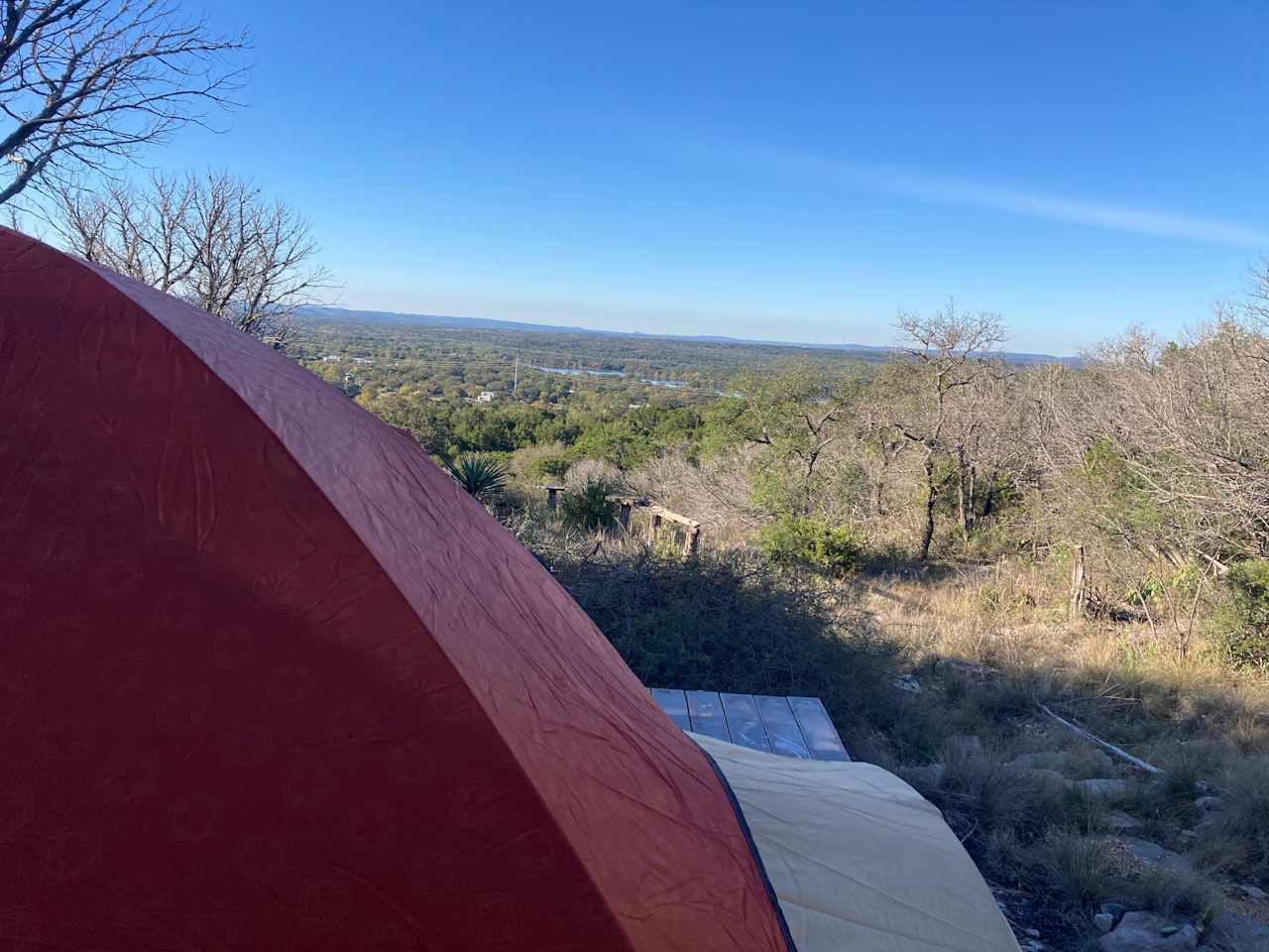 9 level Tent Pads in the woods!