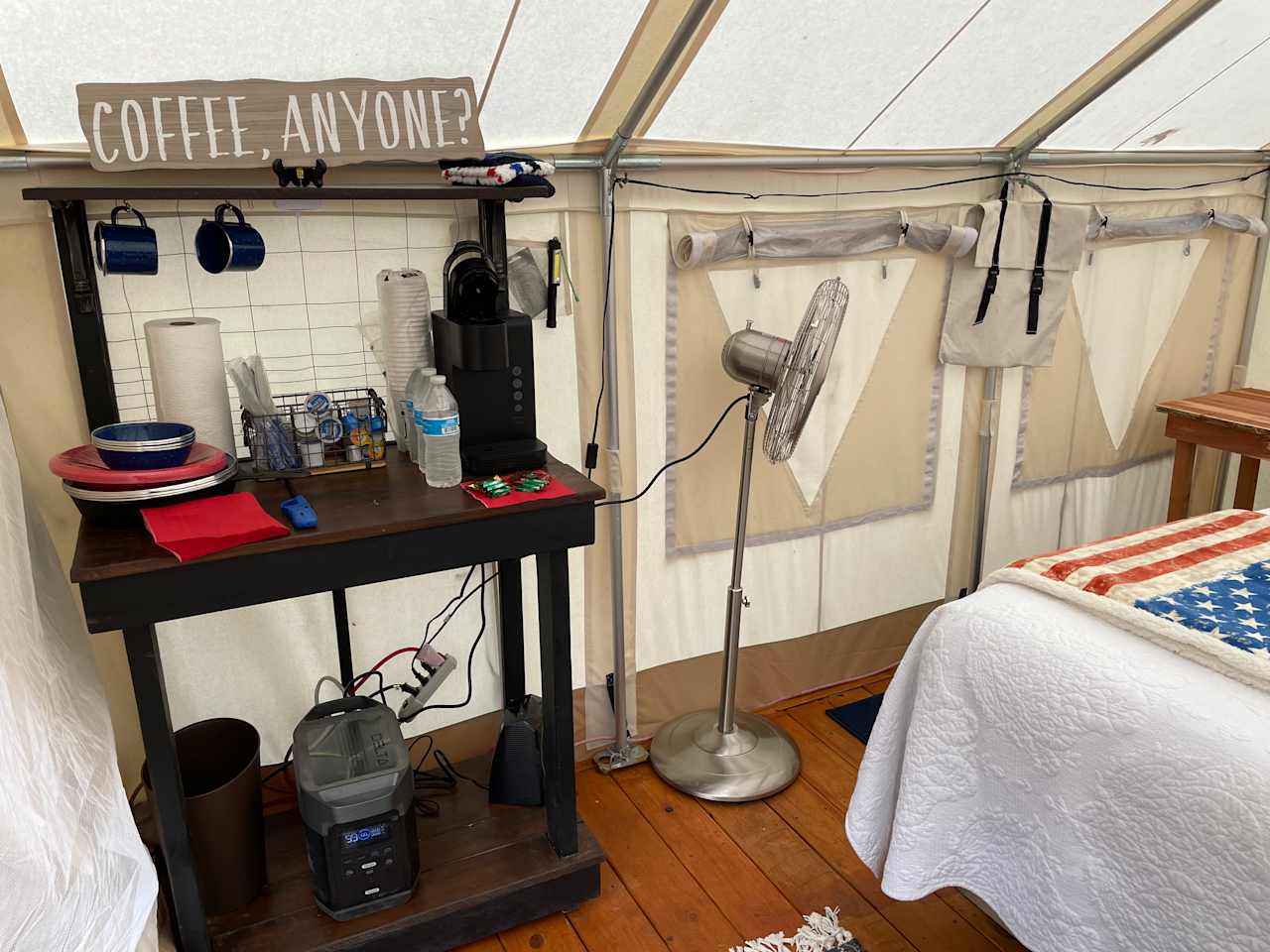 Coffe Station in the Freedom Glamp Site