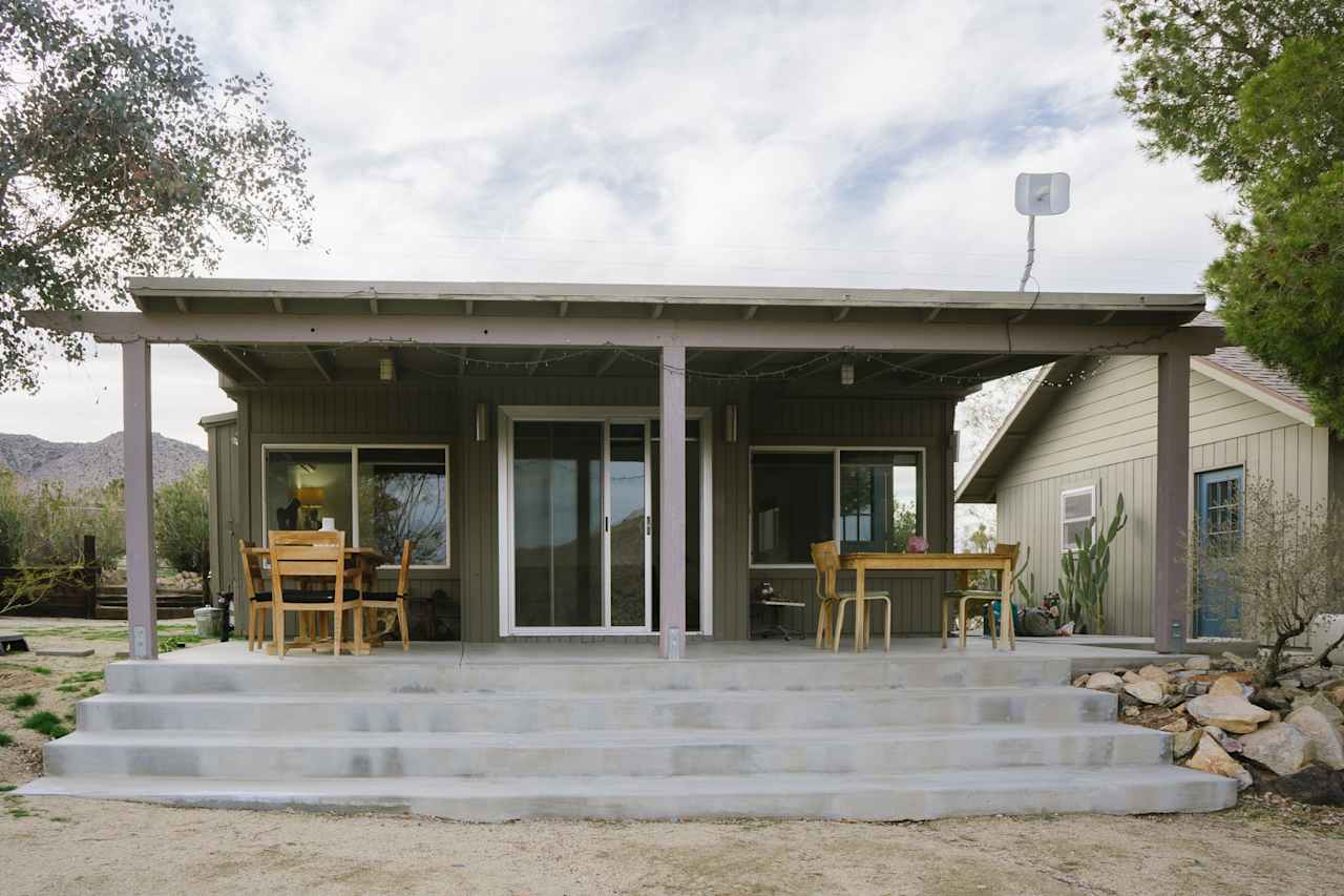 View from the backyard of the outdoor patio