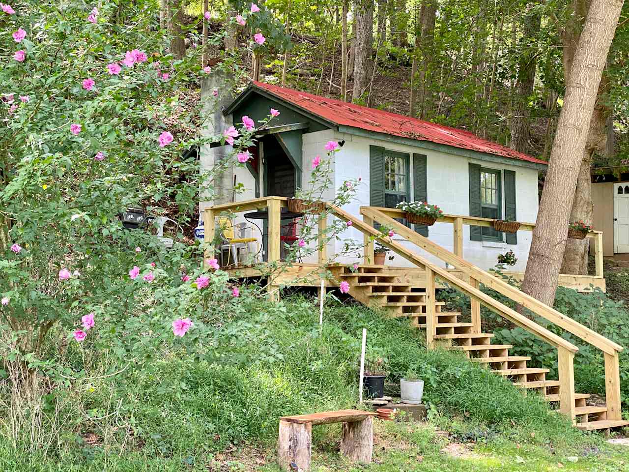 New Deck and stairs to access the Tiny House