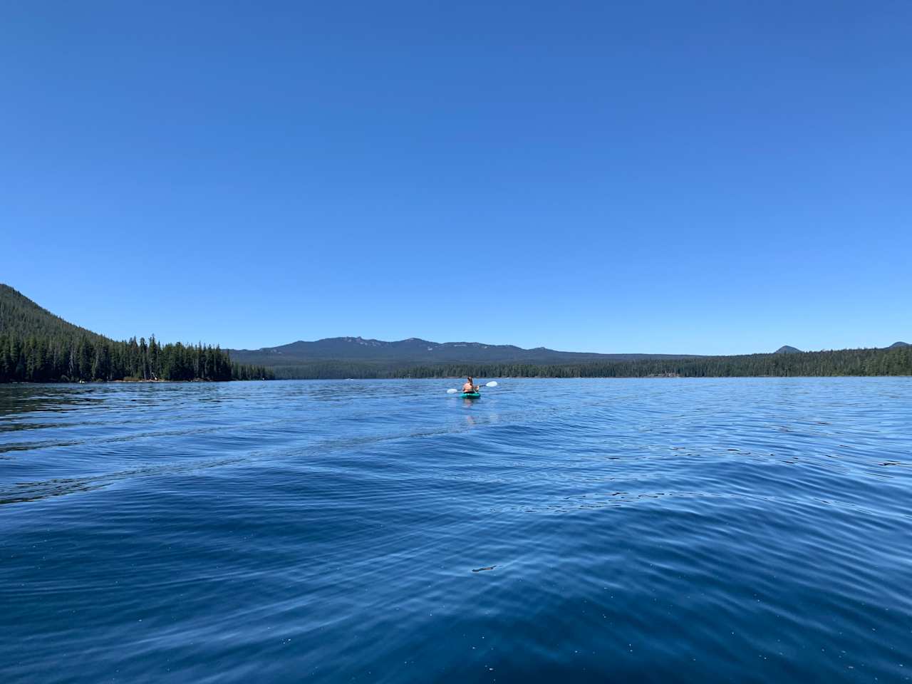 View at Cultus Lake which is another one of many lakes along Cascade Lakes Highway. This is a motorized lake. 