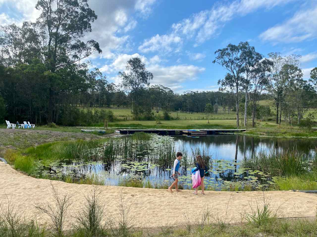 Sandy bank at the Lily Dam