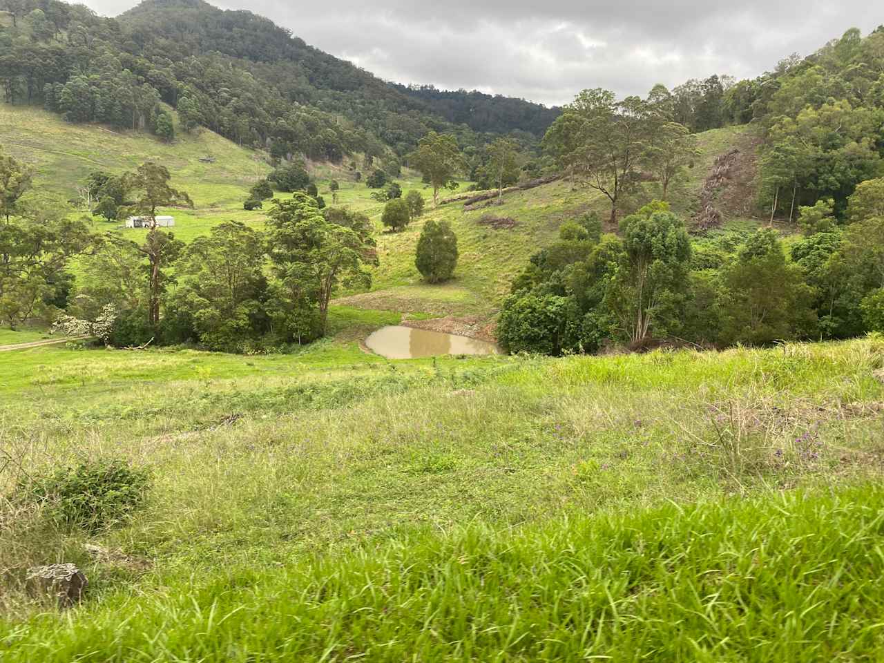 Front dam, off grid tents only beside dam about 400 meters to house.