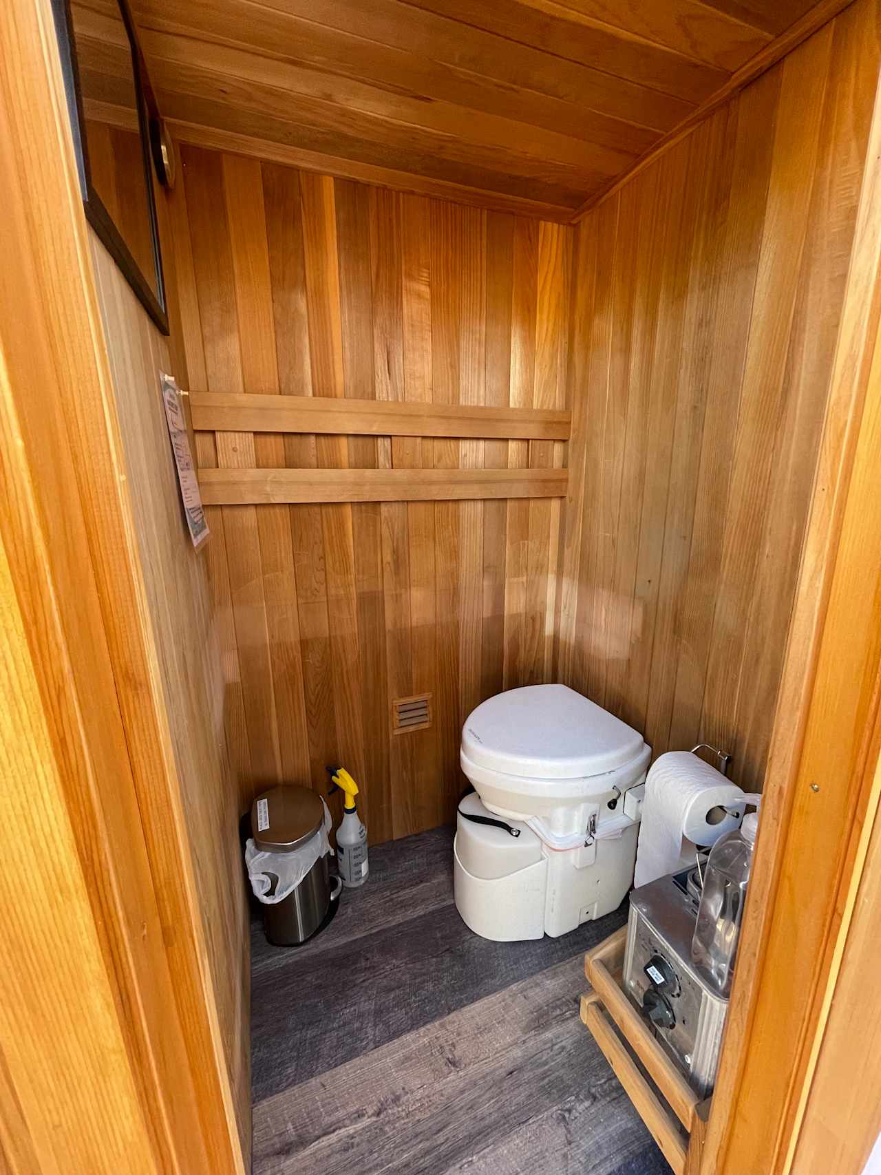 Clean and practical Nature’s Head composting toilet 