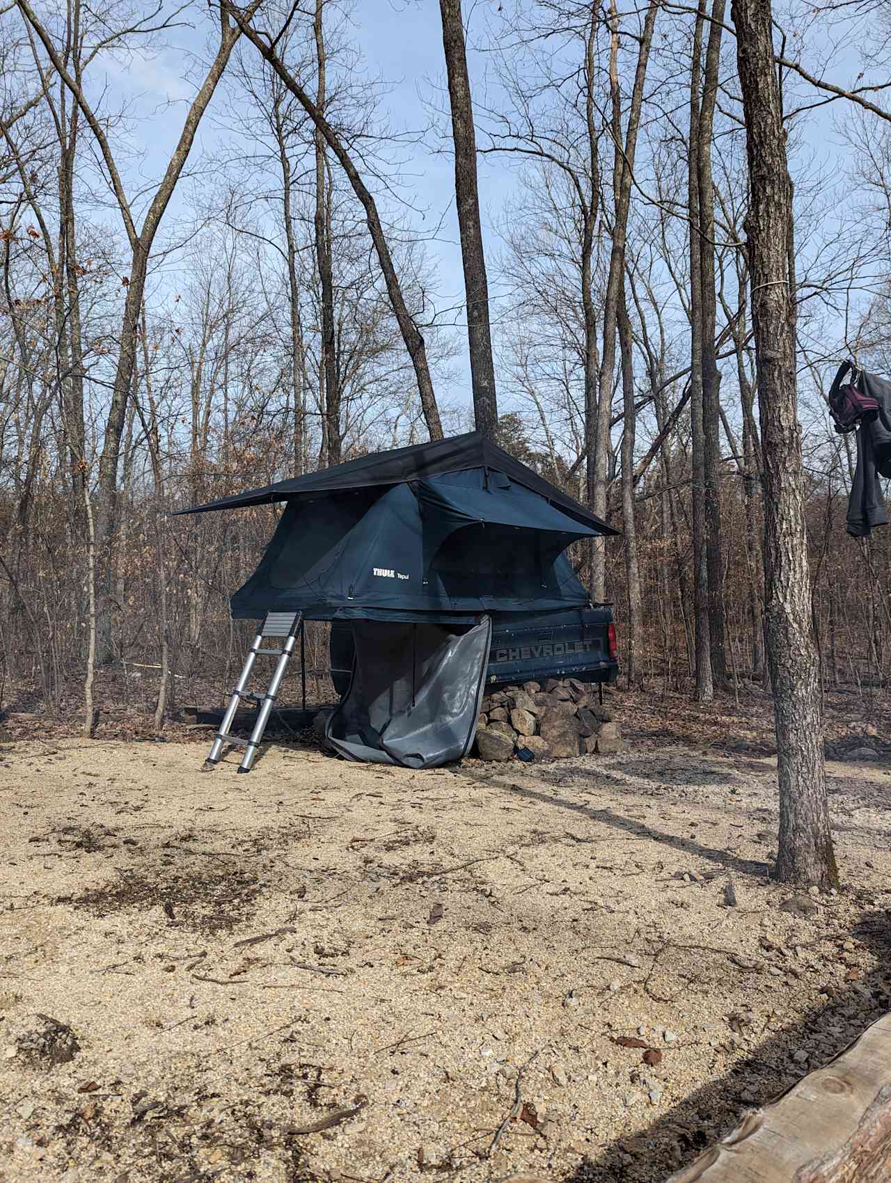 Tent at bedrock site