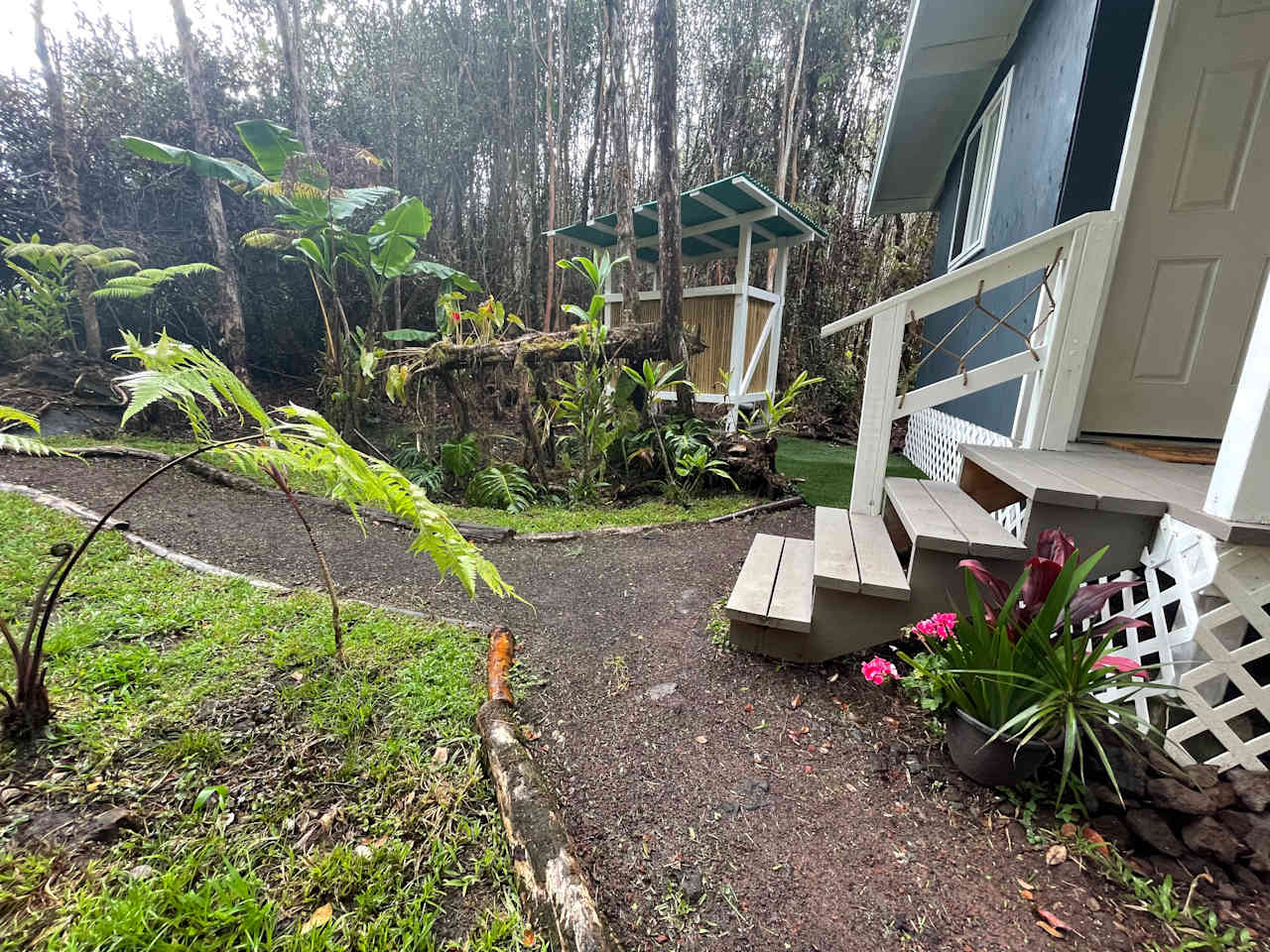 View of the path and stairs which leads to the casita