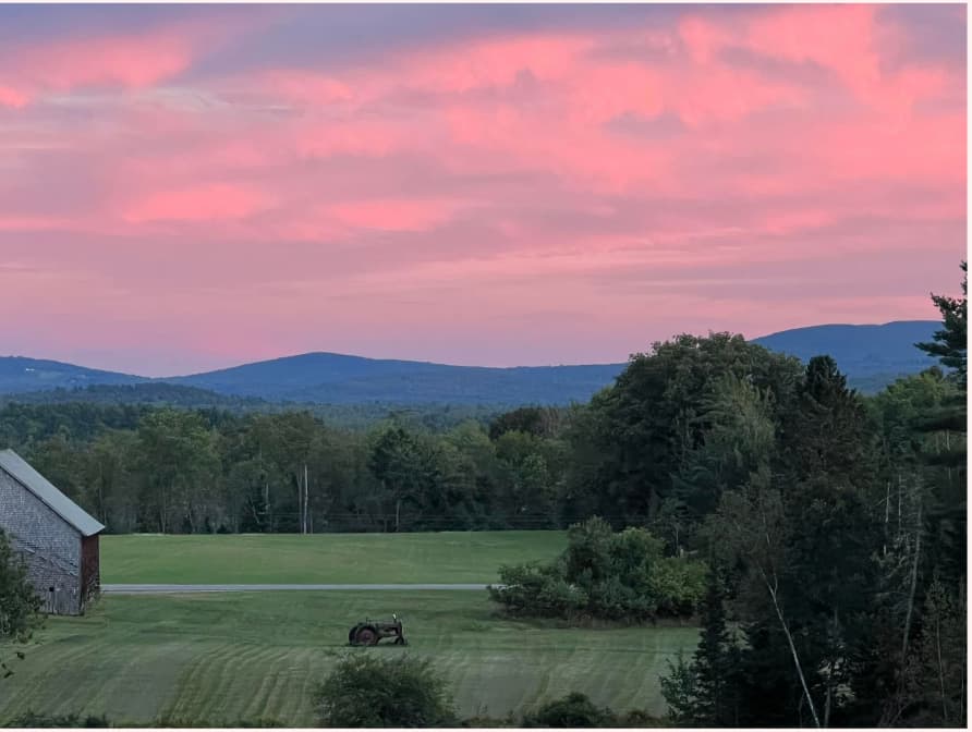 Upper field overlooking Dixmont mountains