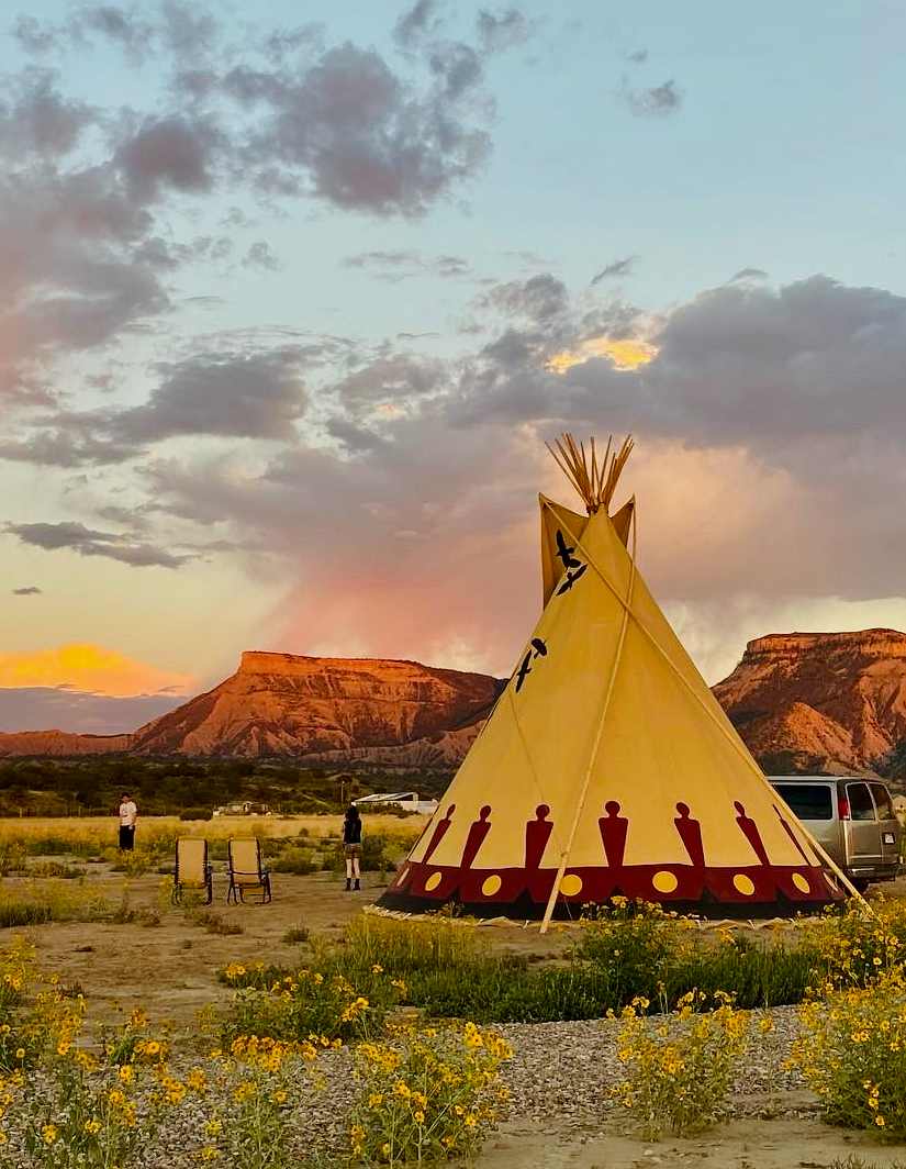 There are 3 Tipis in The Views area, this is the biggest, The Raven.  