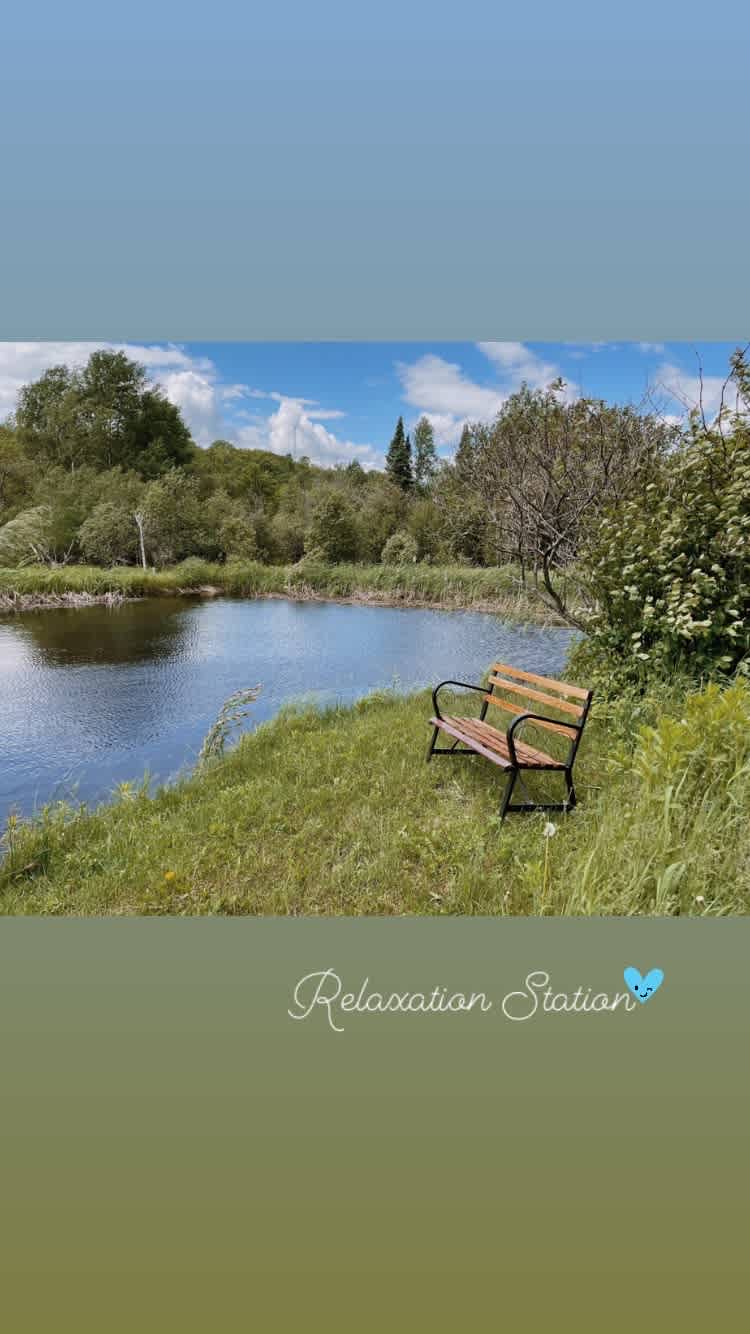 Enjoy your morning coffee by the pond