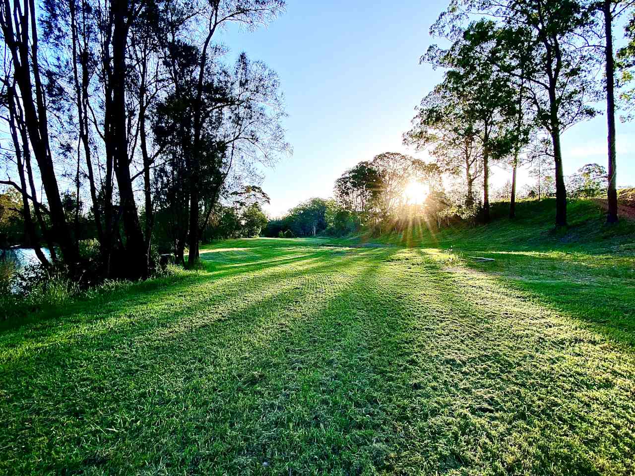 Riverside sites. Flat, spacious and grassy