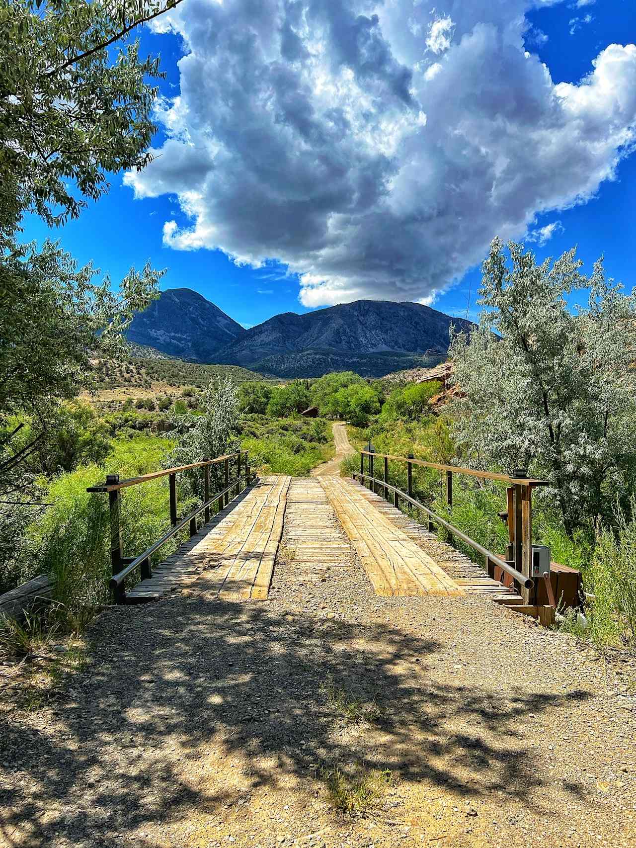 You will cross this bridge over McElmo Creek to enter the property. 
