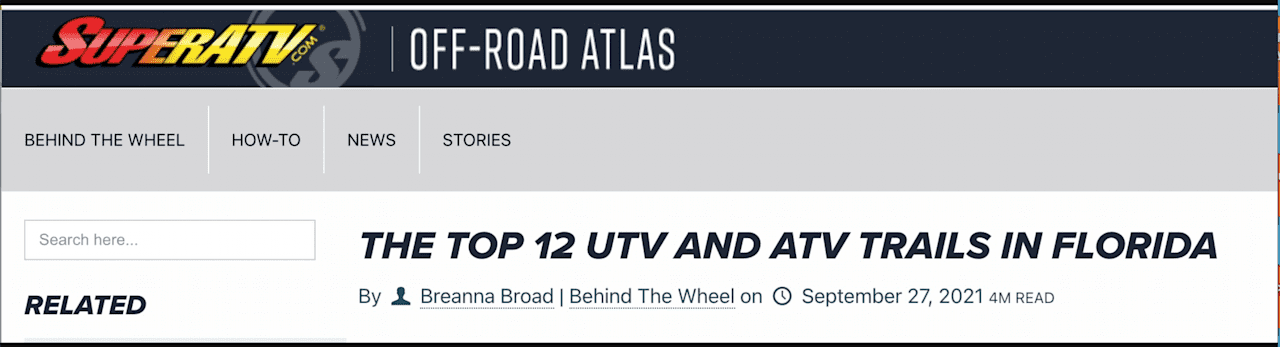 Osceola is Ranked top 12 UTV & ATV Trails in Florida!