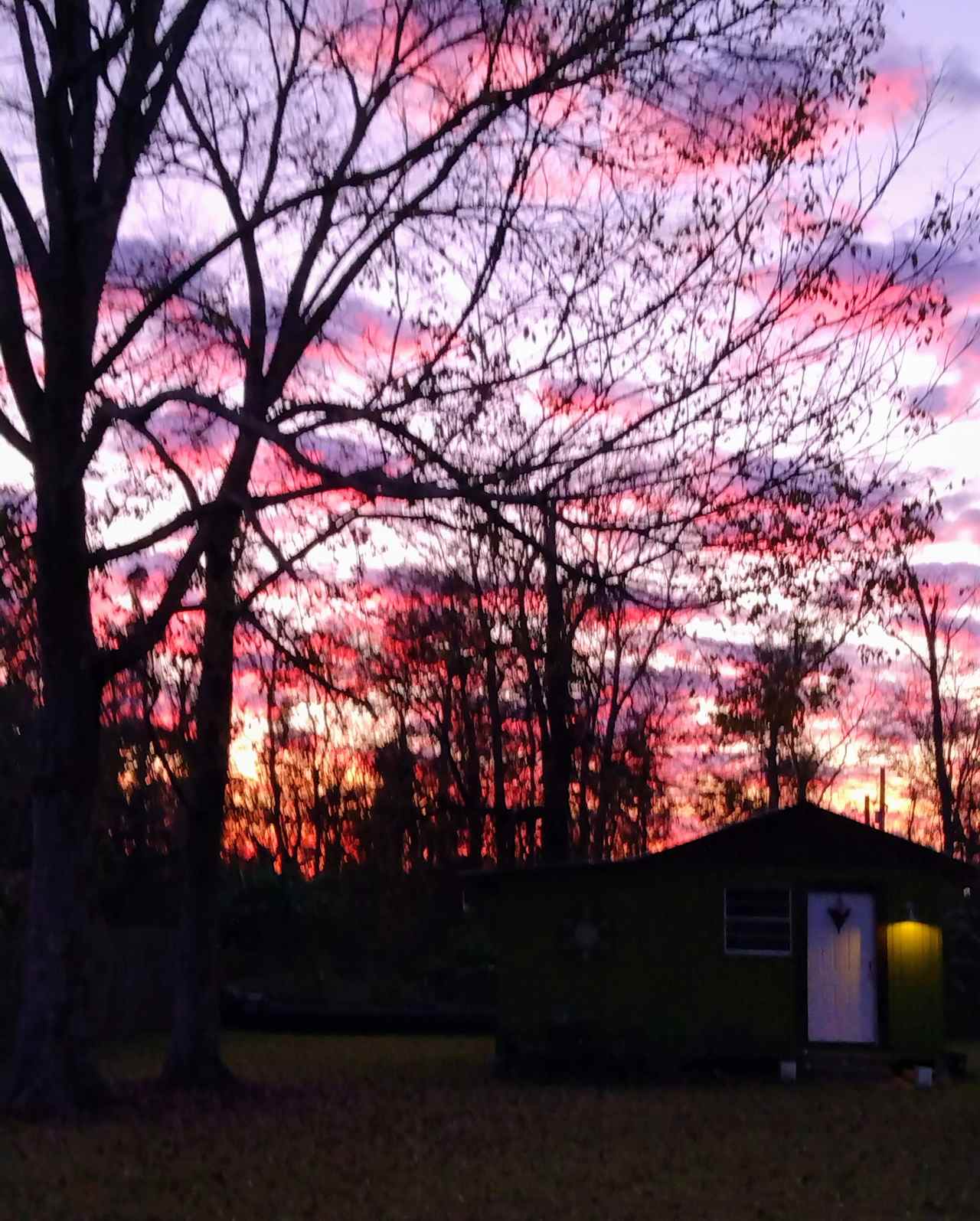 Unretouched photo of the view of sunset in our backyard.
