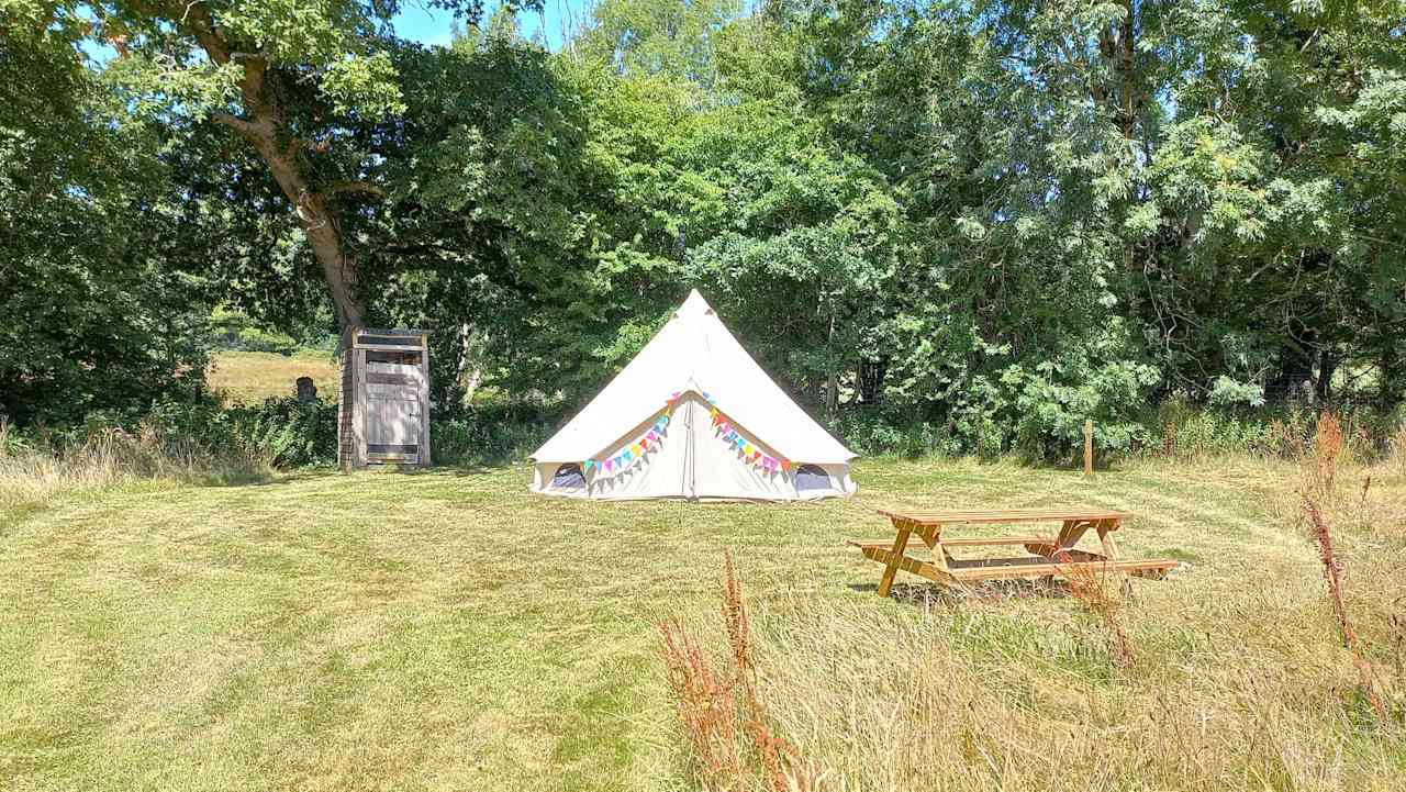 Owl pitch with Bell tent