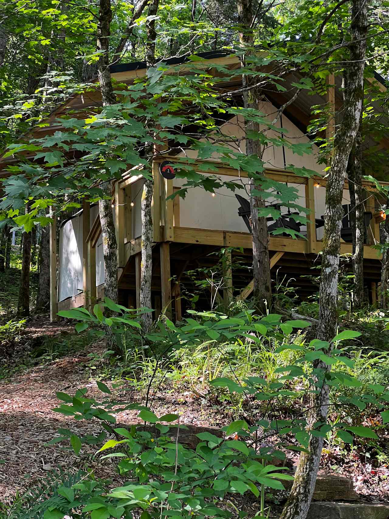 One of the glamping tents 