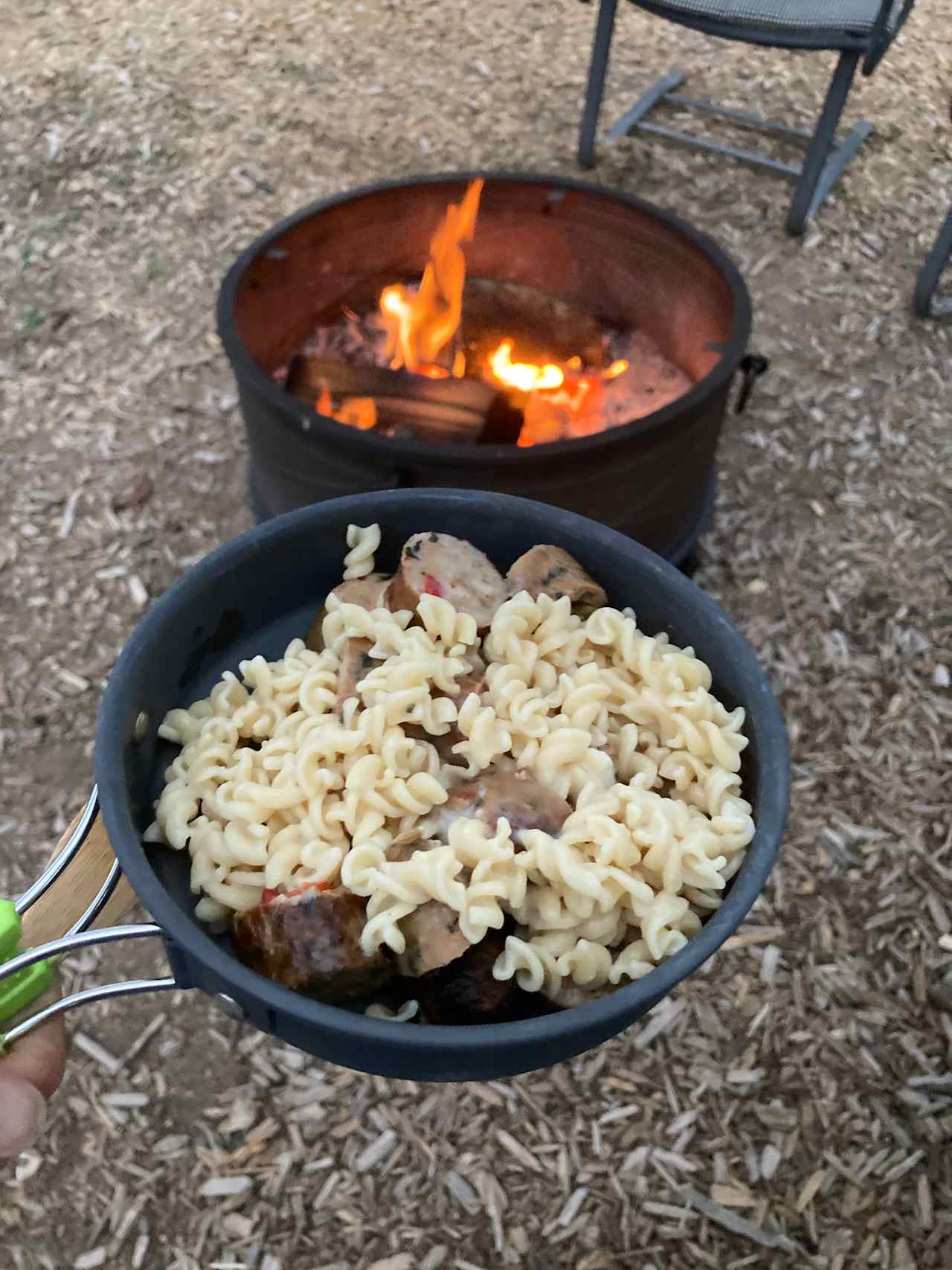 Fire pit and camp dinner 😋