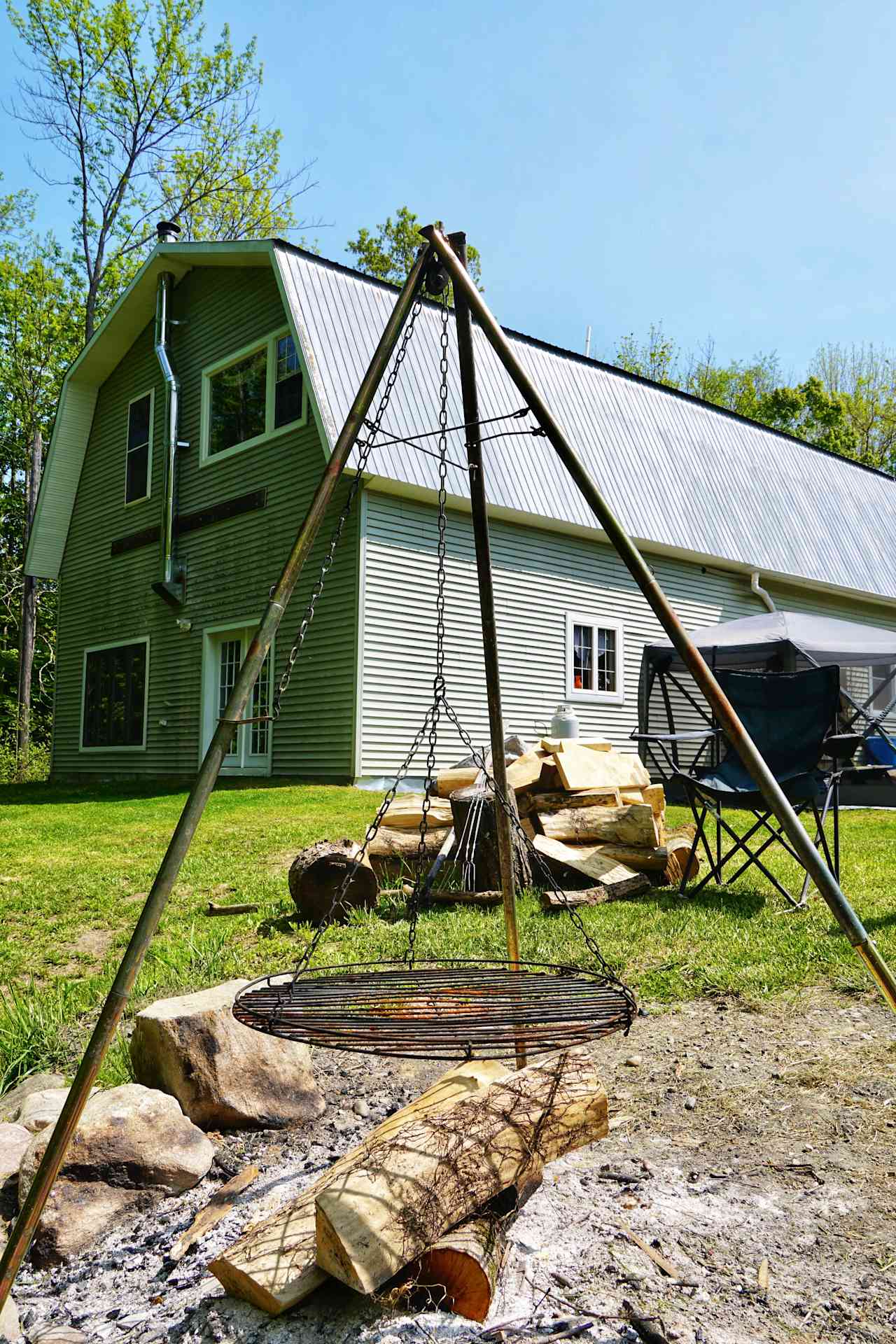 Fire pit near barn site 