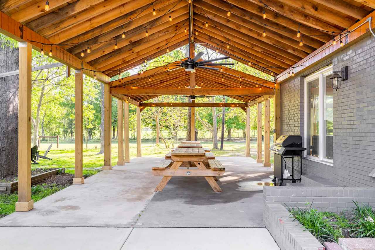 Back porch and pavilion. 