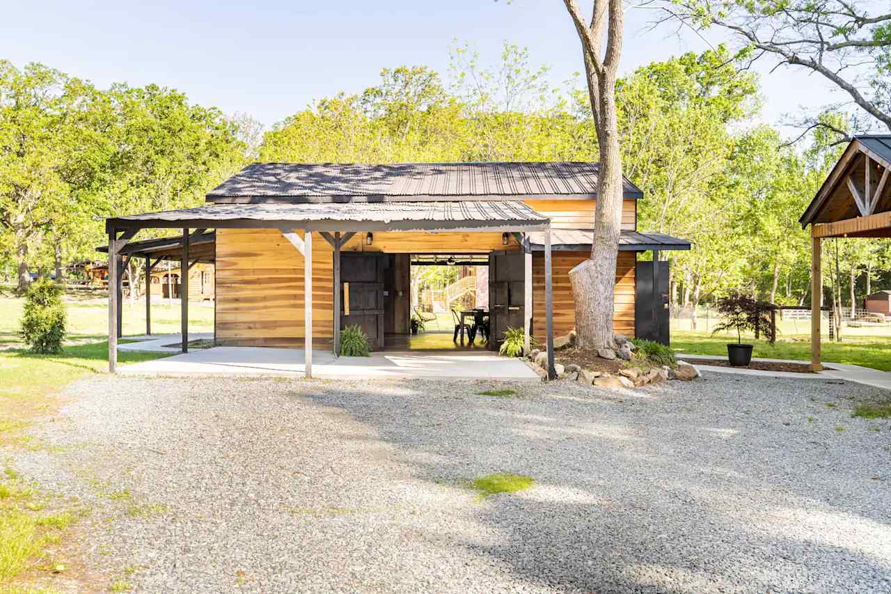 Driveway and Party Barn.