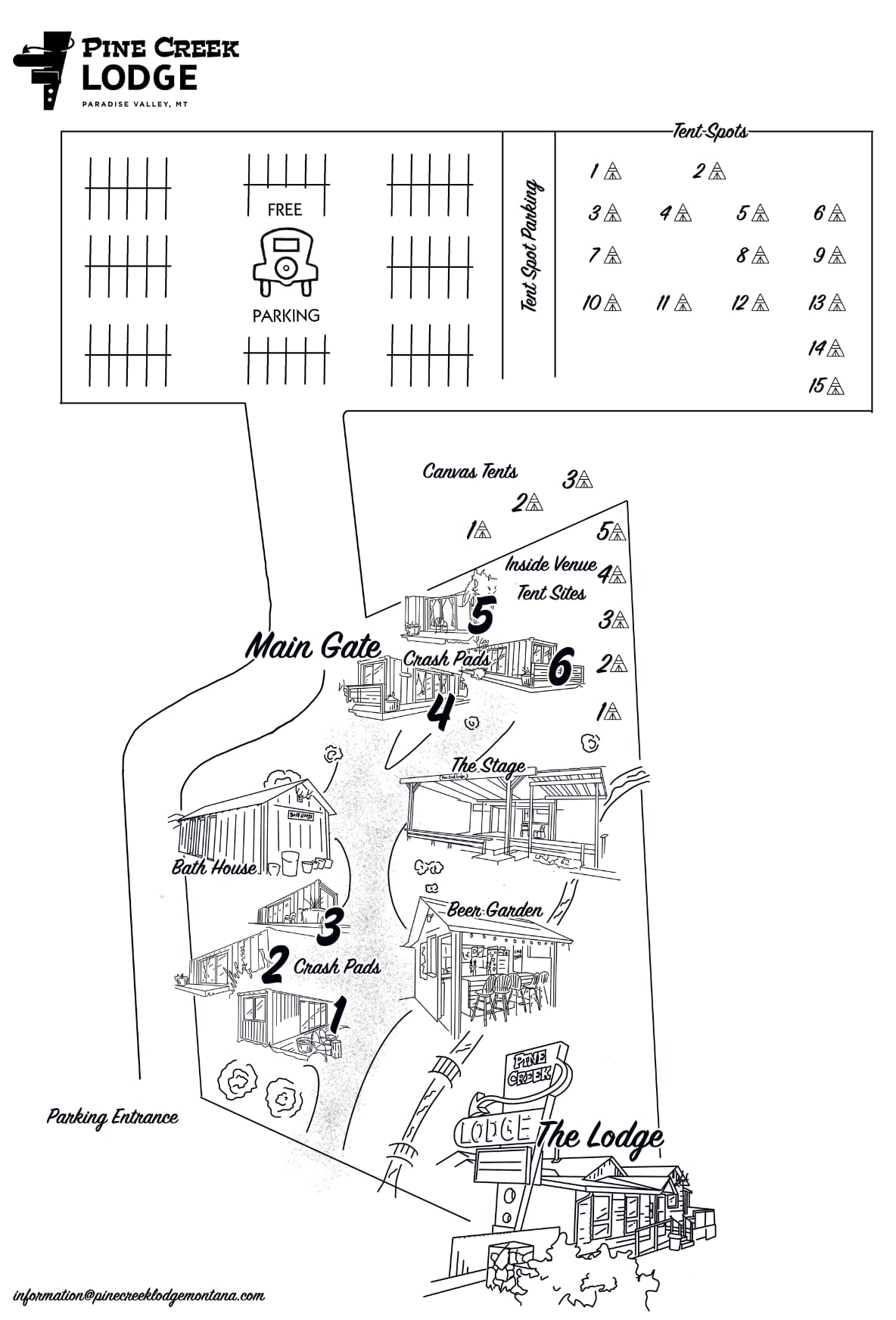 Pine Creek Lodge Concert Tent Spots