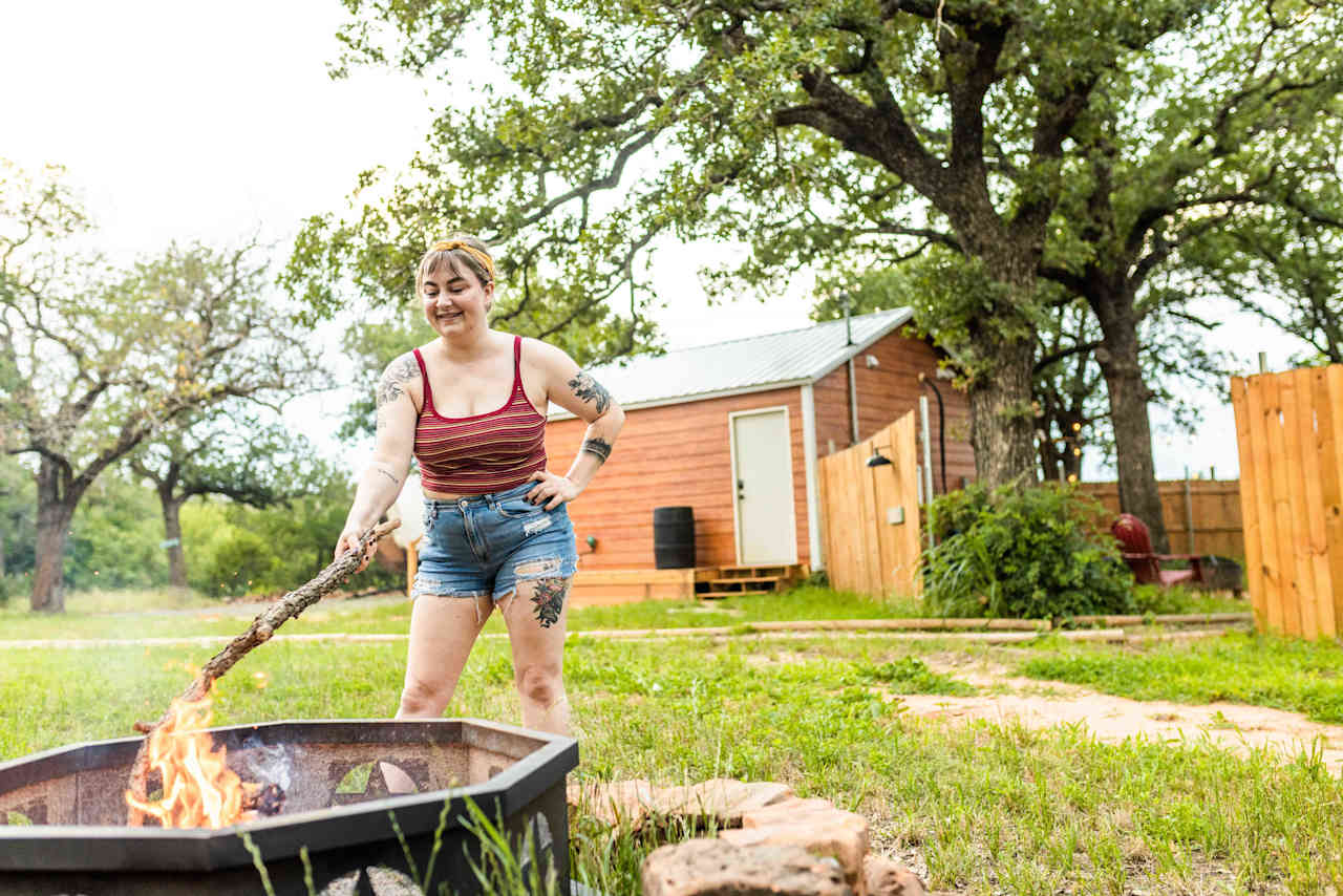 Making fires in the designated fire pits