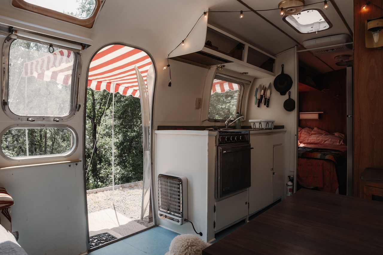 Inside of the Airstream is like walking into a time capsule