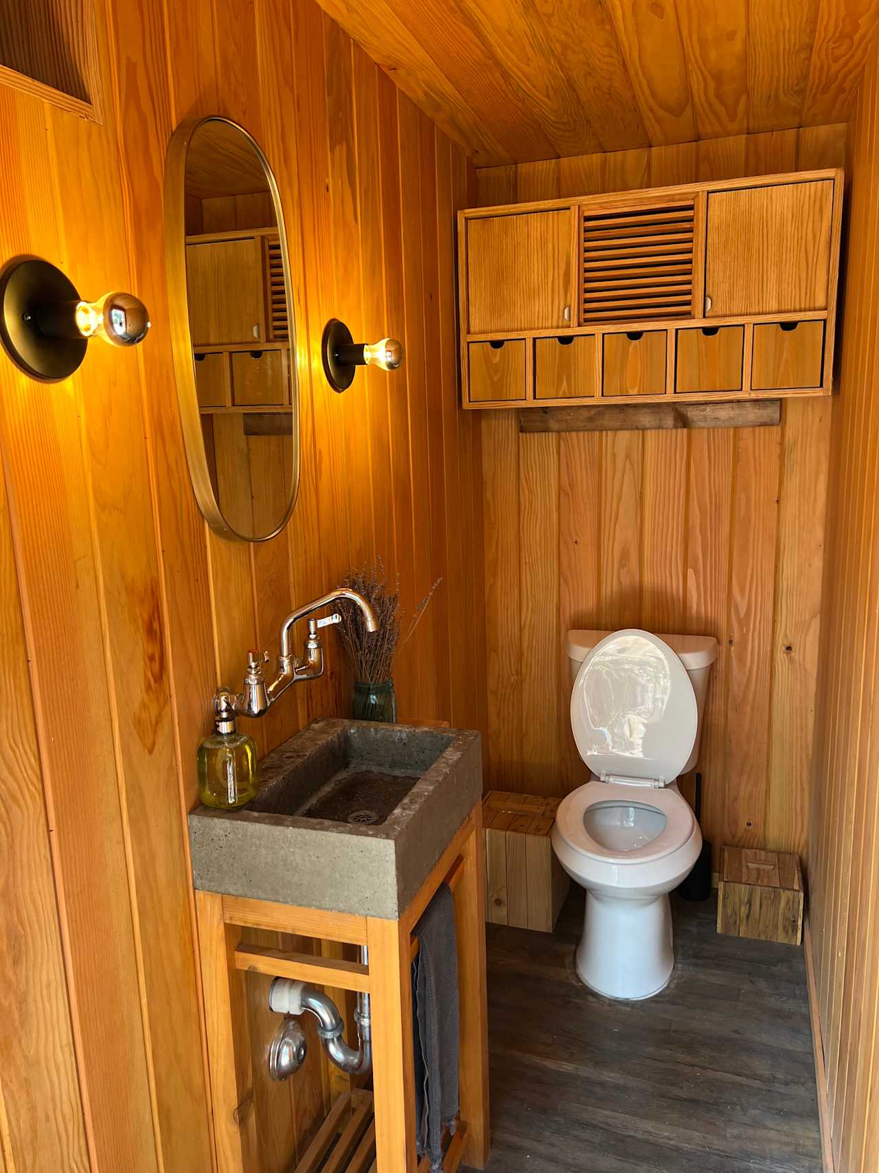 Bathroom a few steps away from the Airstream