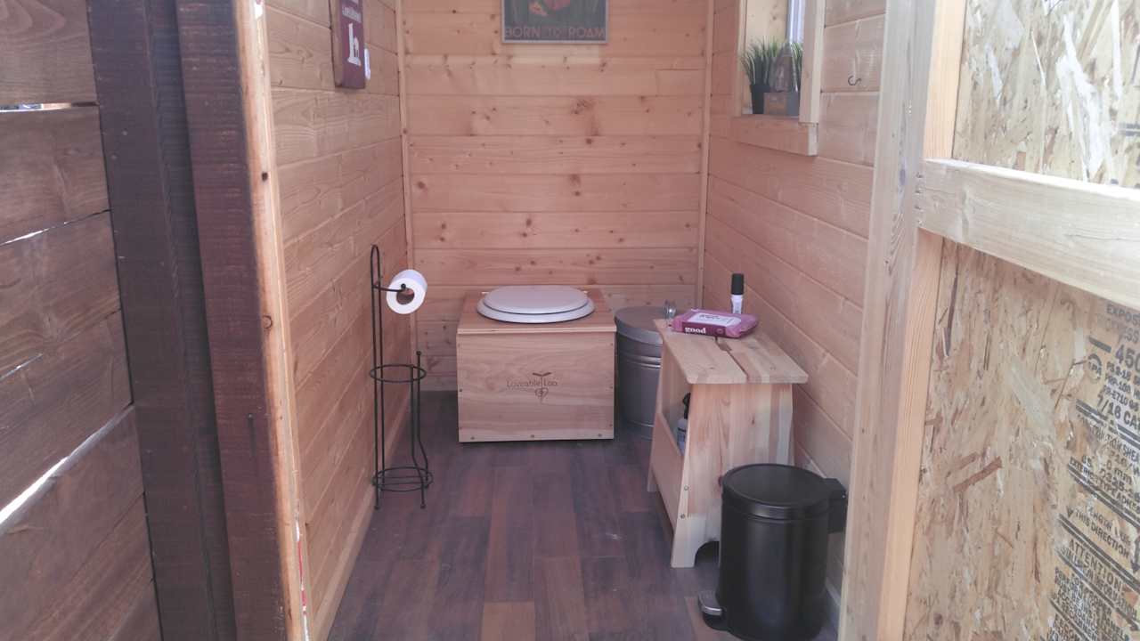 Inside compost restroom