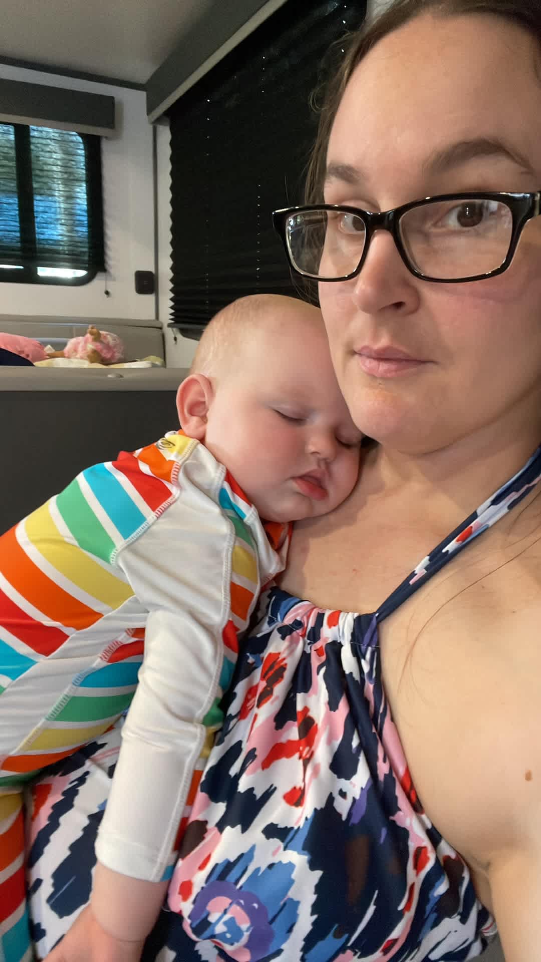 Baby napping while daddy hooked up to the super easy drops