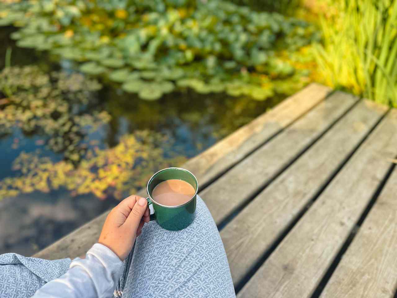 Coffee and the sound of frogs, what better way to wake up!