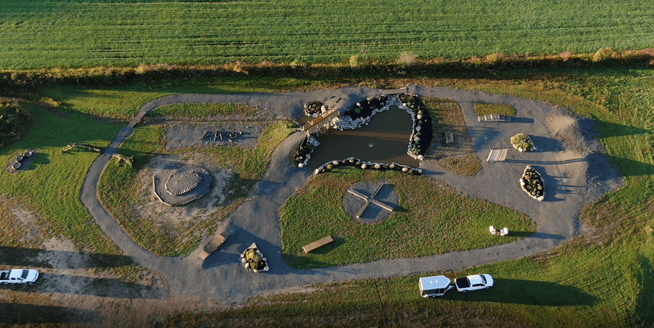 Aerial view of the obstacle course.