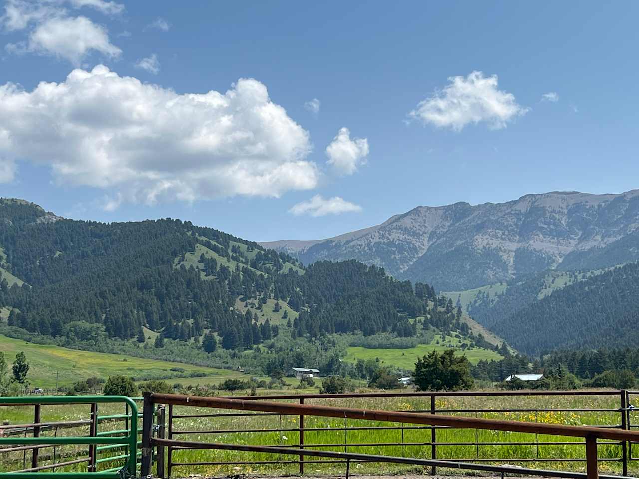 The views of the Bridger Mountain Range from your campsite. The Middle Cottonwood Trail is less than two miles away via walking, running, or biking.