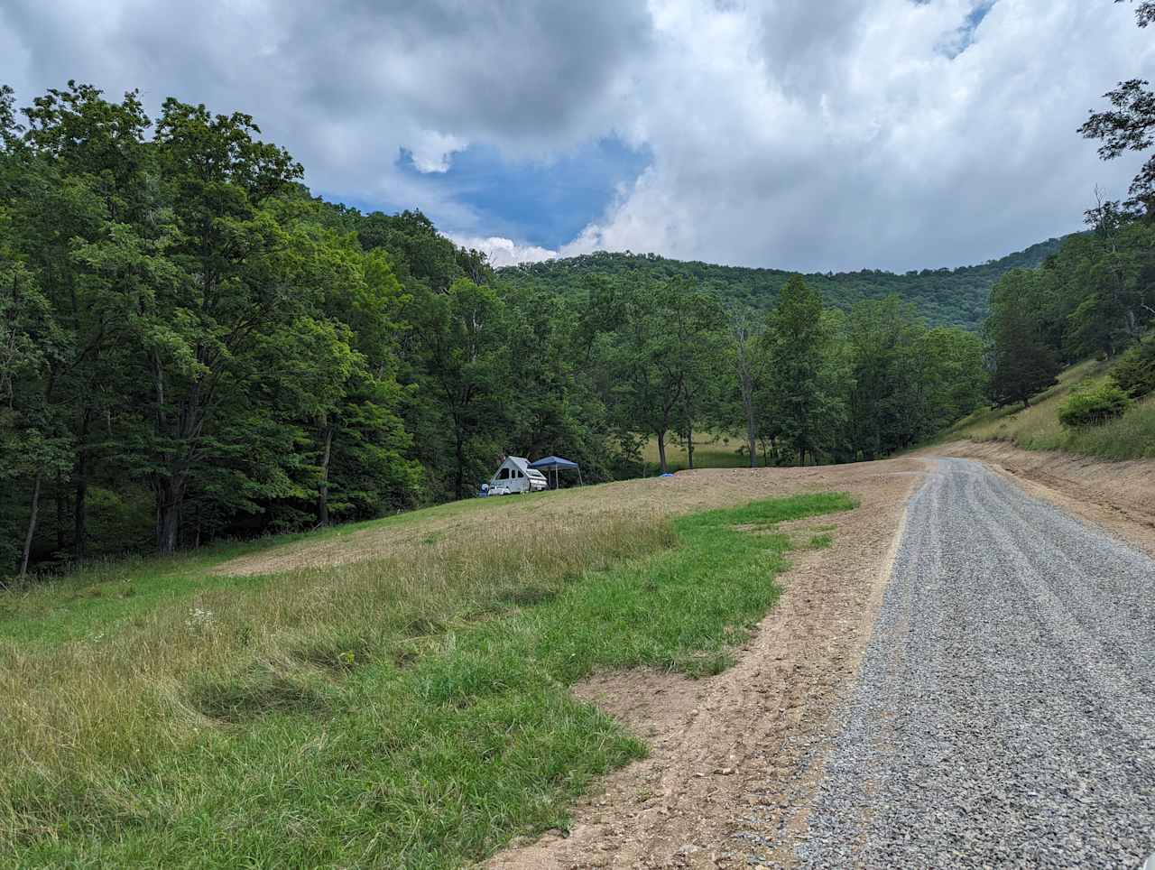 Main campsite, with drive-up access