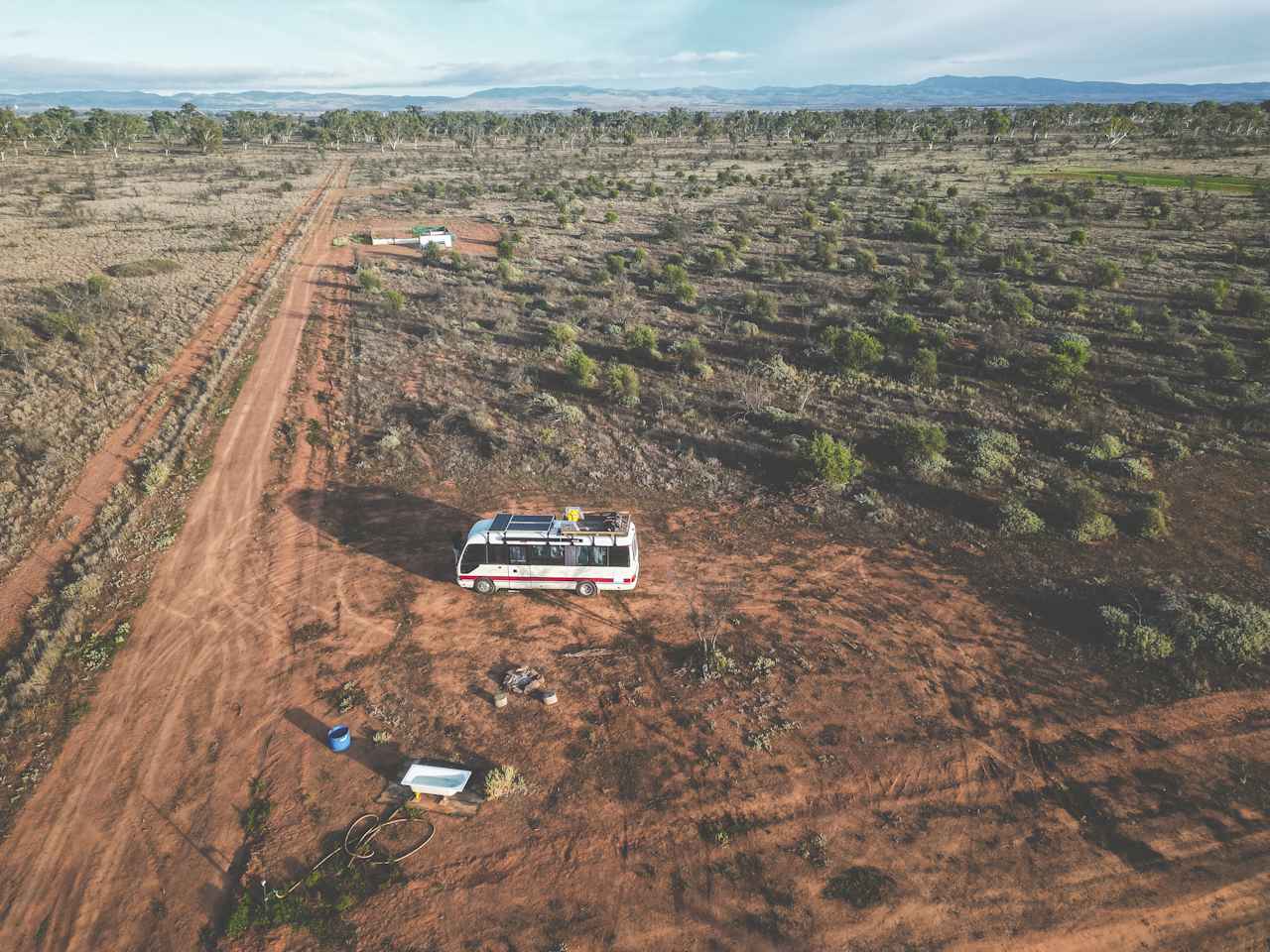 Aerial view of our campsite