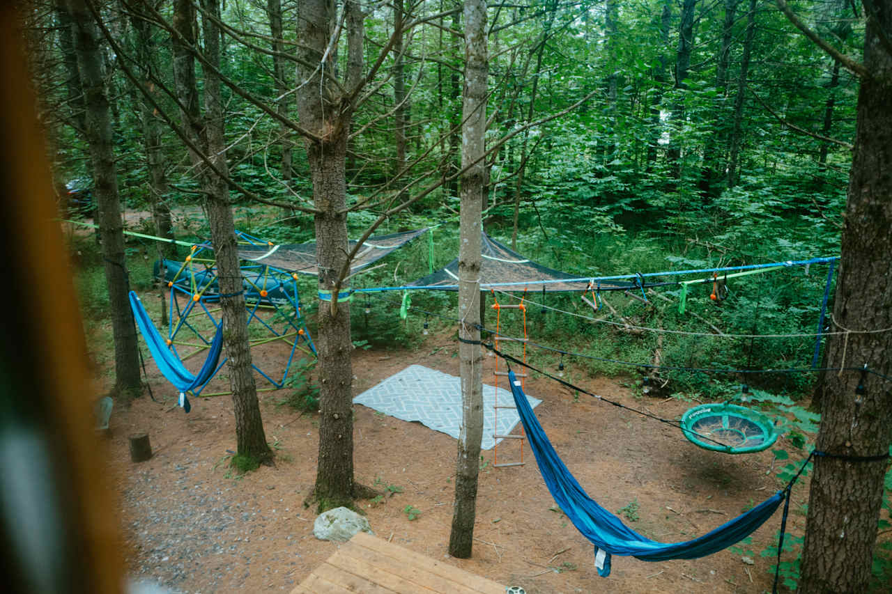 several relaxing options for the adults, and jungle gym options for kids