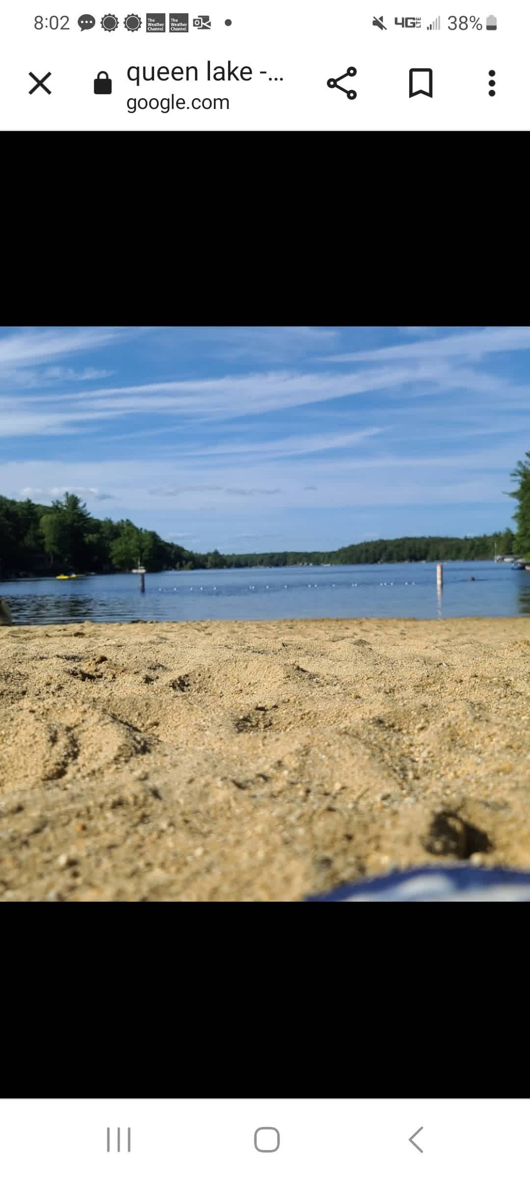 Beautiful Queen lake and beach is a five minute drive from the property 