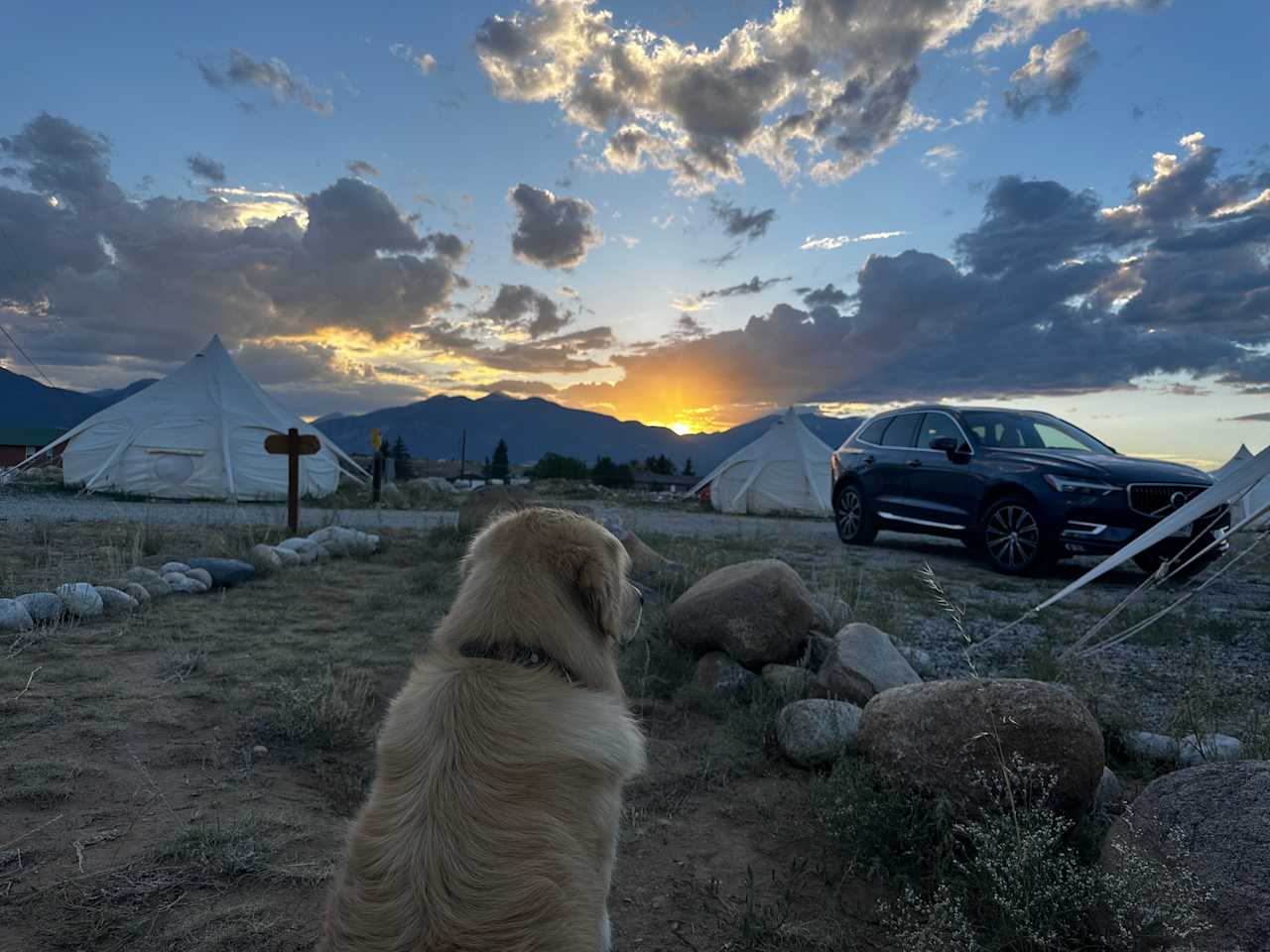 Sunset over the mountains 