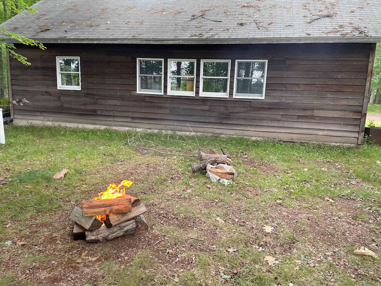 Back side of the main camp site is a beautiful work shed.  Plenty of firewood is supplied 