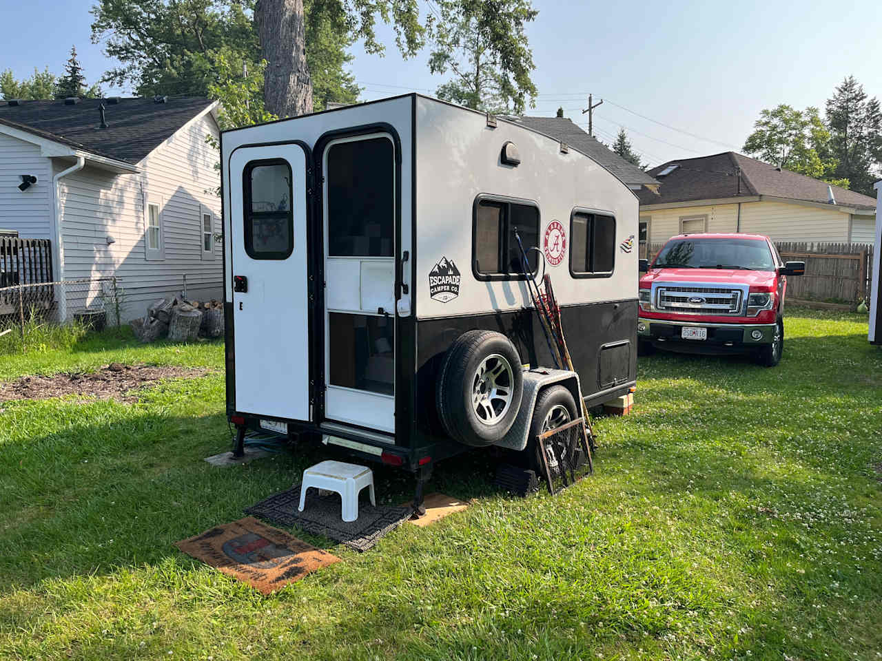 Little camper in backyard 