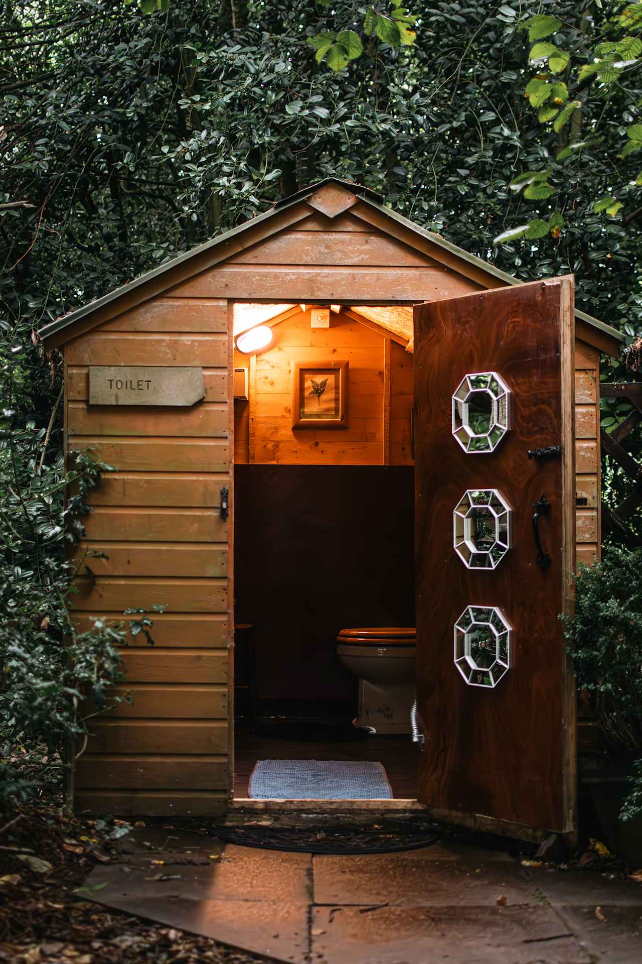 The cosy toilet room for the glamping sites