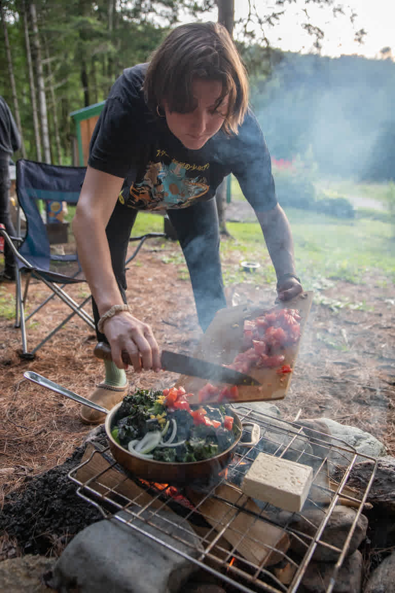 Cooking over the fire