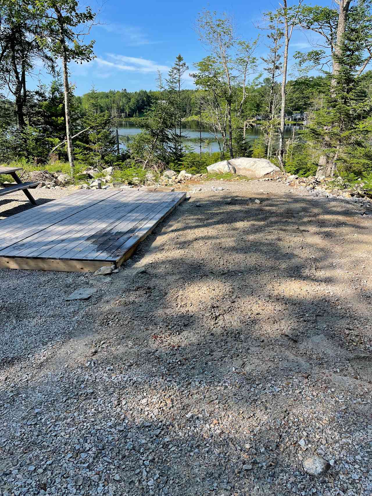 Deck next to trailer pad. 