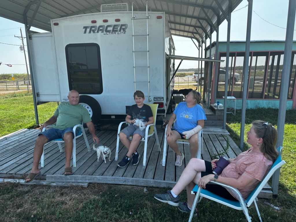 The deck behind the RV spot has great shade. 