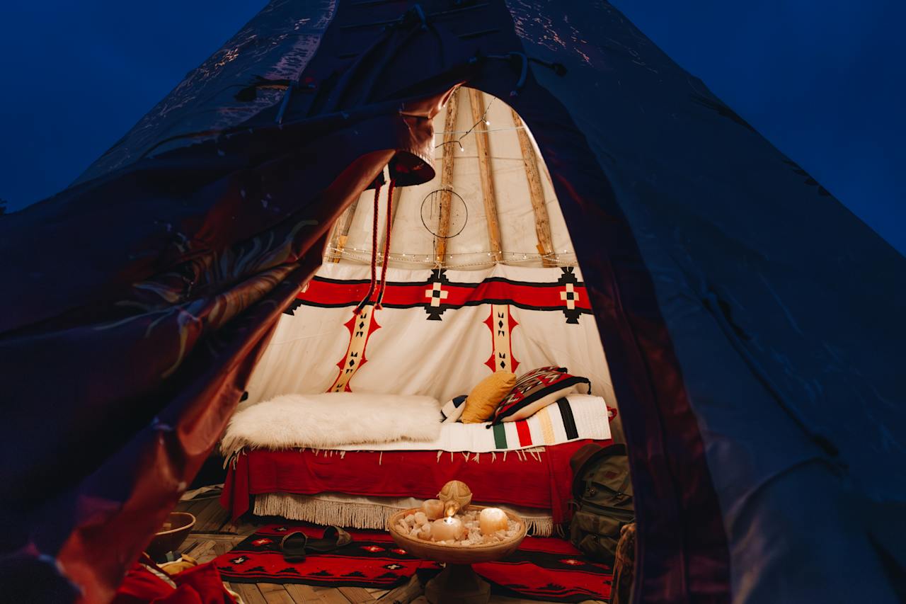 Inside the Tipi at night